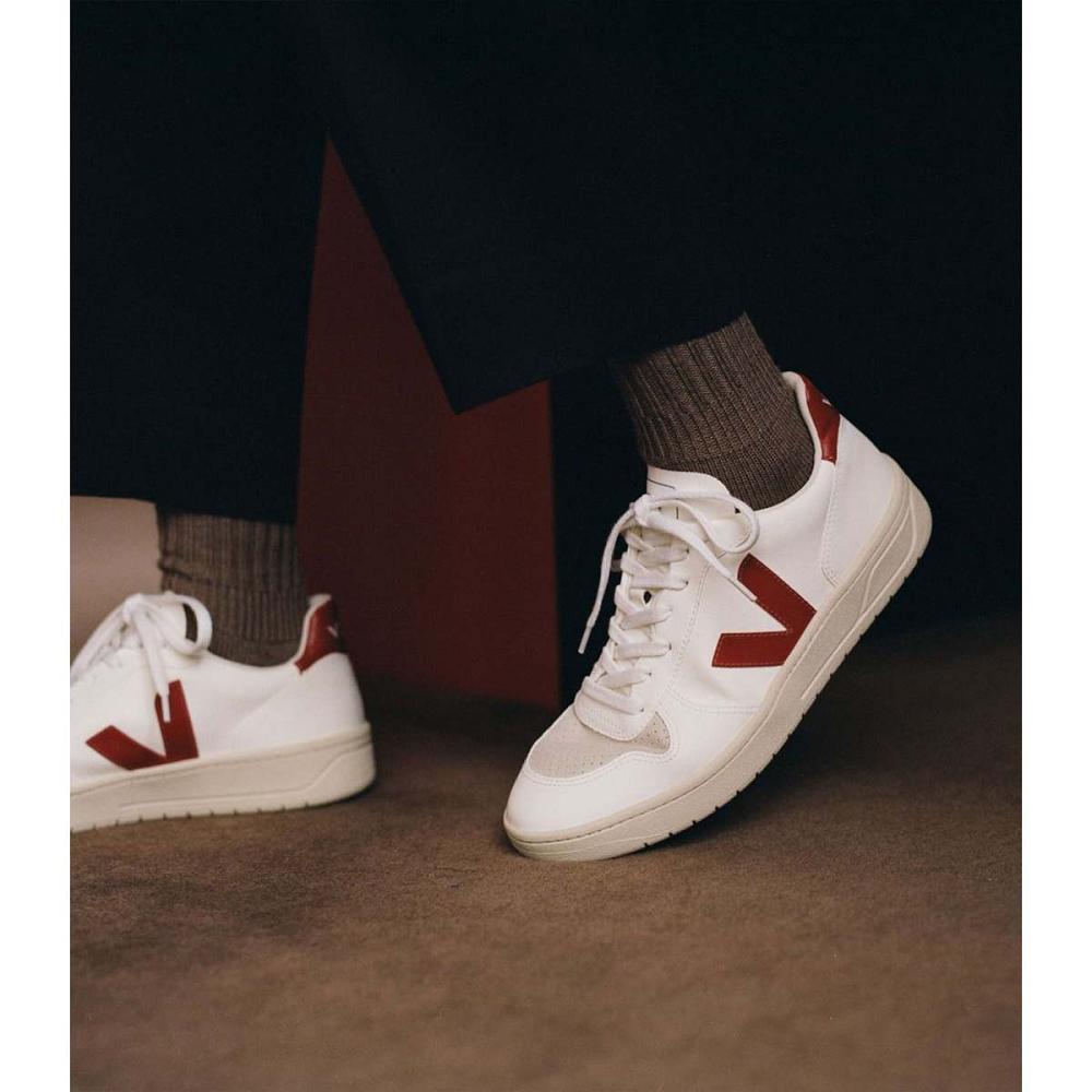 Veja V-10 CWL Tenisky Damske White/Red | SK 638NWY